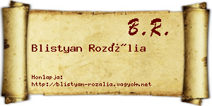 Blistyan Rozália névjegykártya